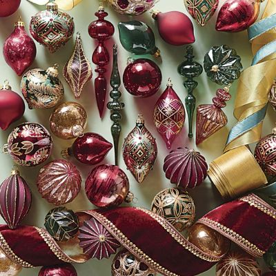 Noble Burgundy Ornament Collection