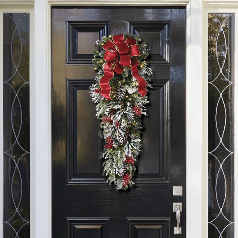 Frontgate Christmas Cheer Flocked Swag