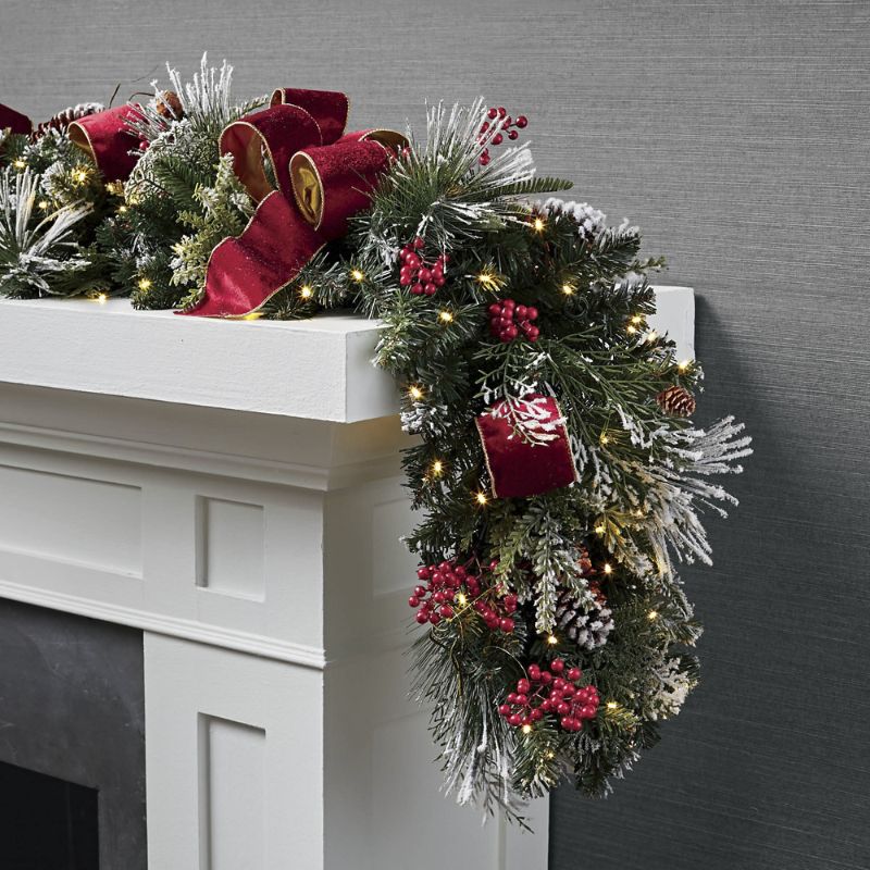 Frontgate Christmas Cheer Flocked Garland
