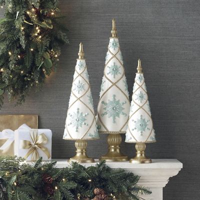 Ethereal Snowflake Glitter Decorative Trees