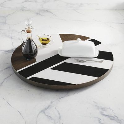 Wood Geometric Lazy Susan