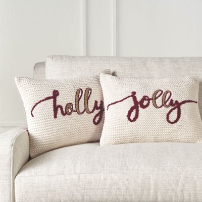 Holly and Jolly Knitted Pillow Covers