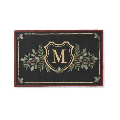 Yuletide Greetings Monogram Door Mat