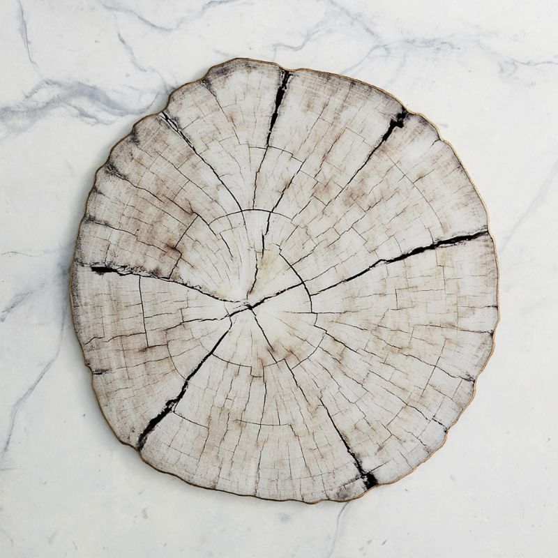 FRONTGATE SET OF 4 BIRCH WOOD CHARGER 
