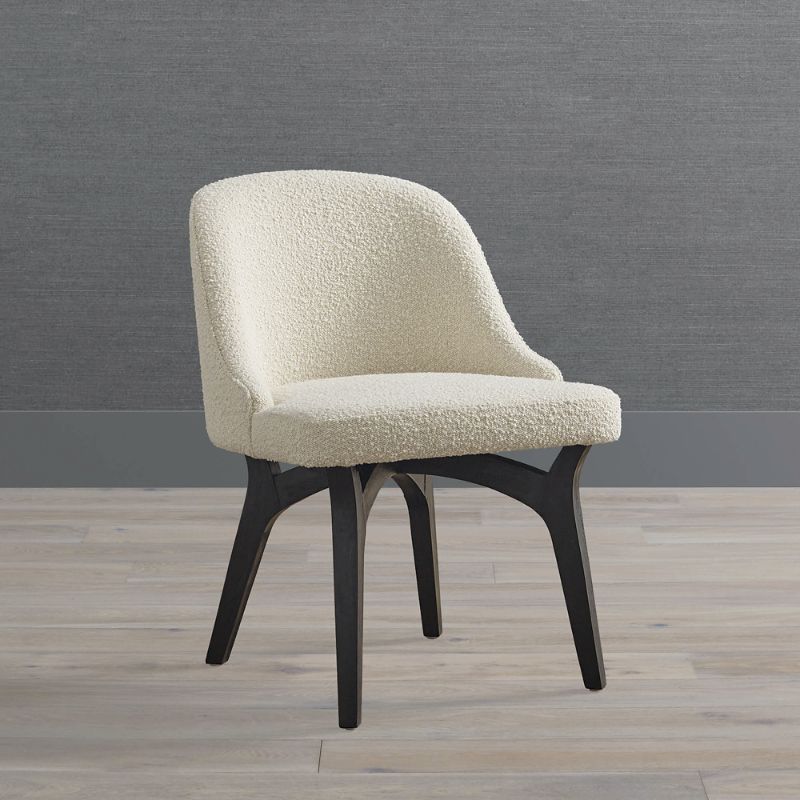 Frontgate Oakley Dining Chair In Espresso,natural Boucle Performance