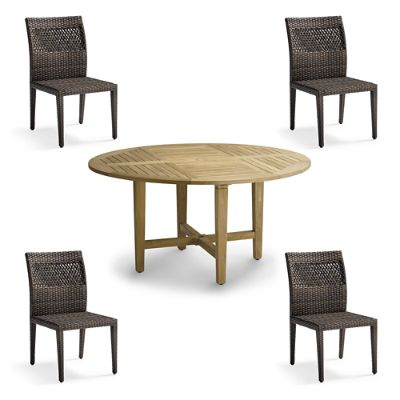 Pasadena 5-pc. Round Dining Set in Bronze Wicker