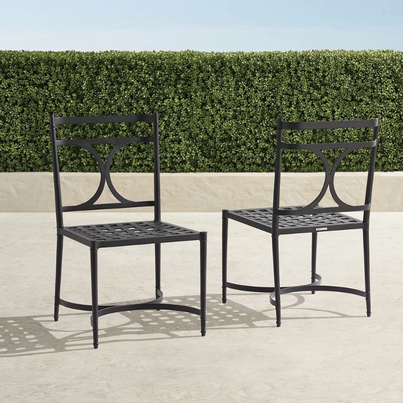 Frontgate Set Of 2 Angelina Dining Side Chairs In Jet Black Aluminum