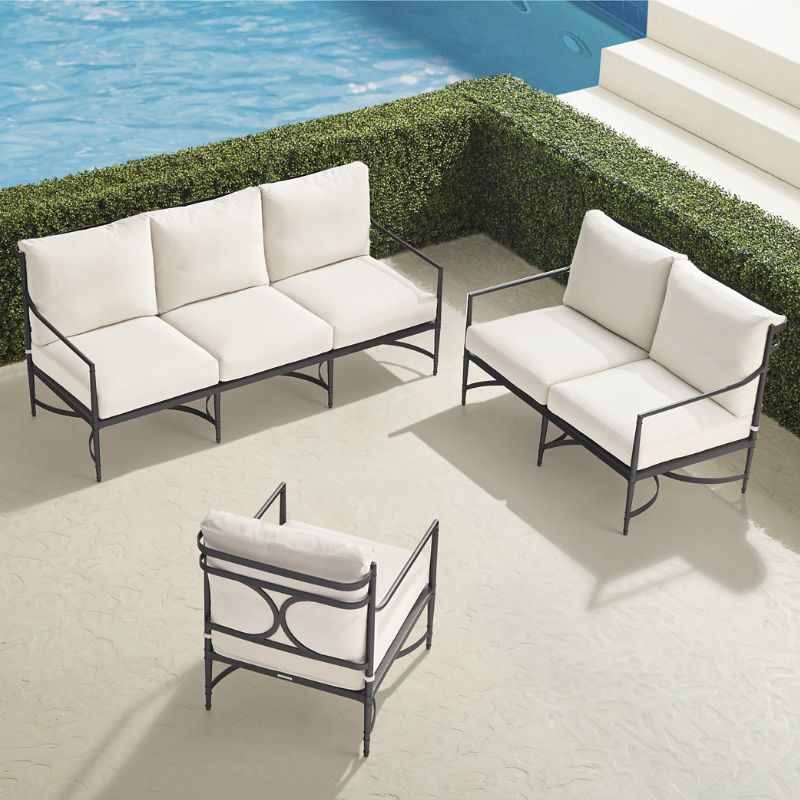 Frontgate Angelina 3-pc. Sofa Set In Jet Black Aluminum