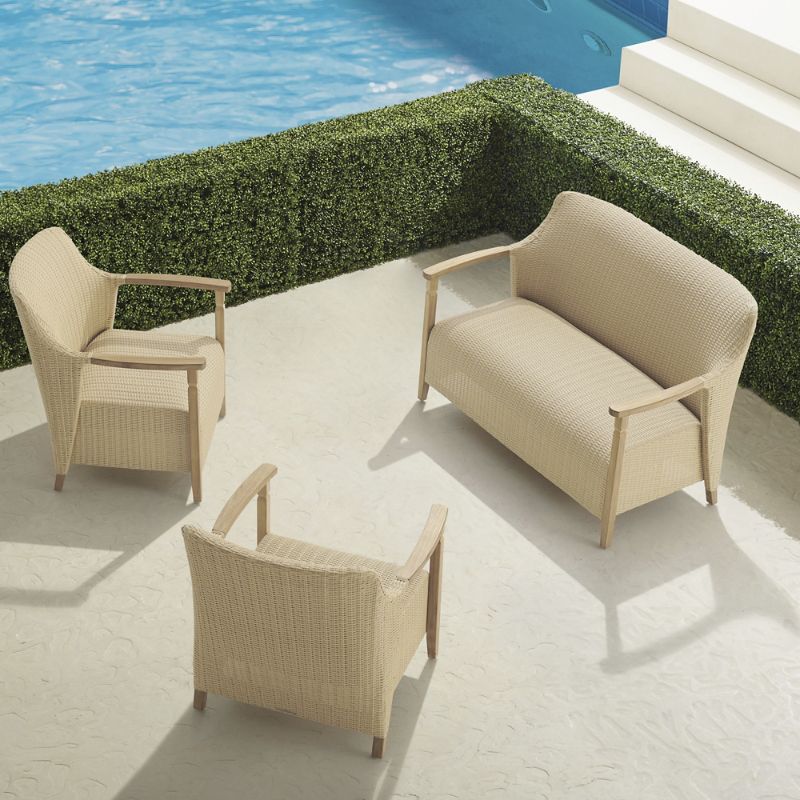FRONTGATE SEVINO 3-PC. LOVESEAT SET IN DUNE WICKER 