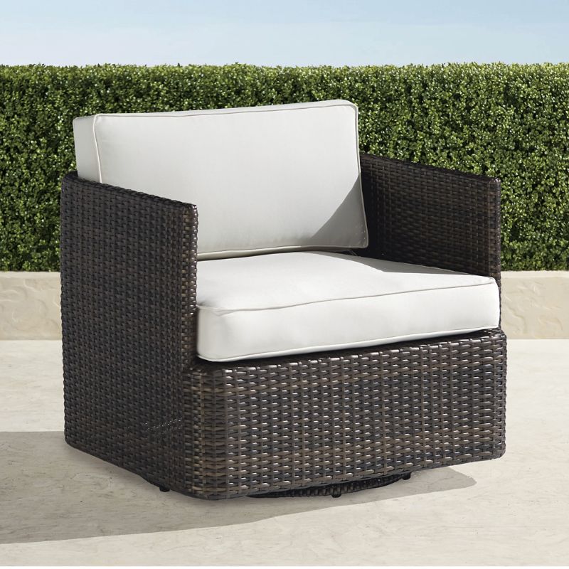 Frontgate Pasadena Swivel Swivel Lounge Chair In Bronze Wicker