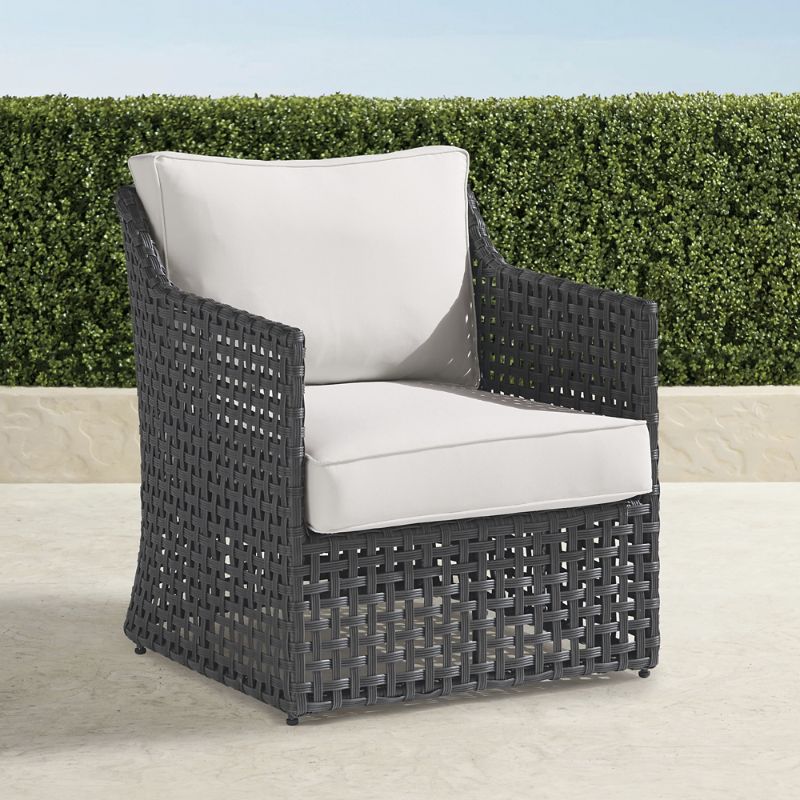 FRONTGATE BOWMAN LOUNGE CHAIR WITH CUSHIONS IN GRAPHITE WICKER 