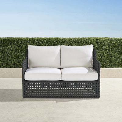 Bowman Loveseat with Cushions in Graphite Wicker