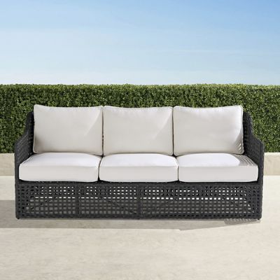 Bowman Sofa with Cushions in Graphite Wicker