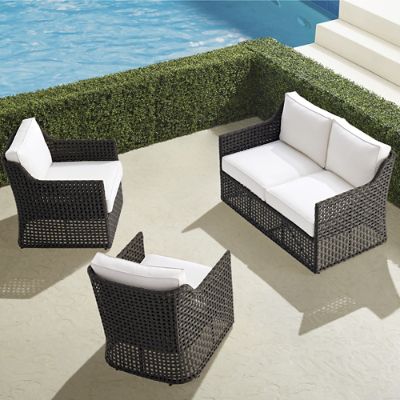 Bowman 3-pc. Loveseat Set in Graphite Wicker