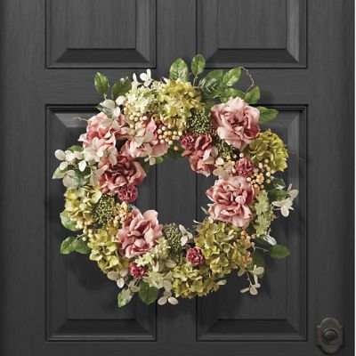 Garden Peony and Hydrangea Wreath