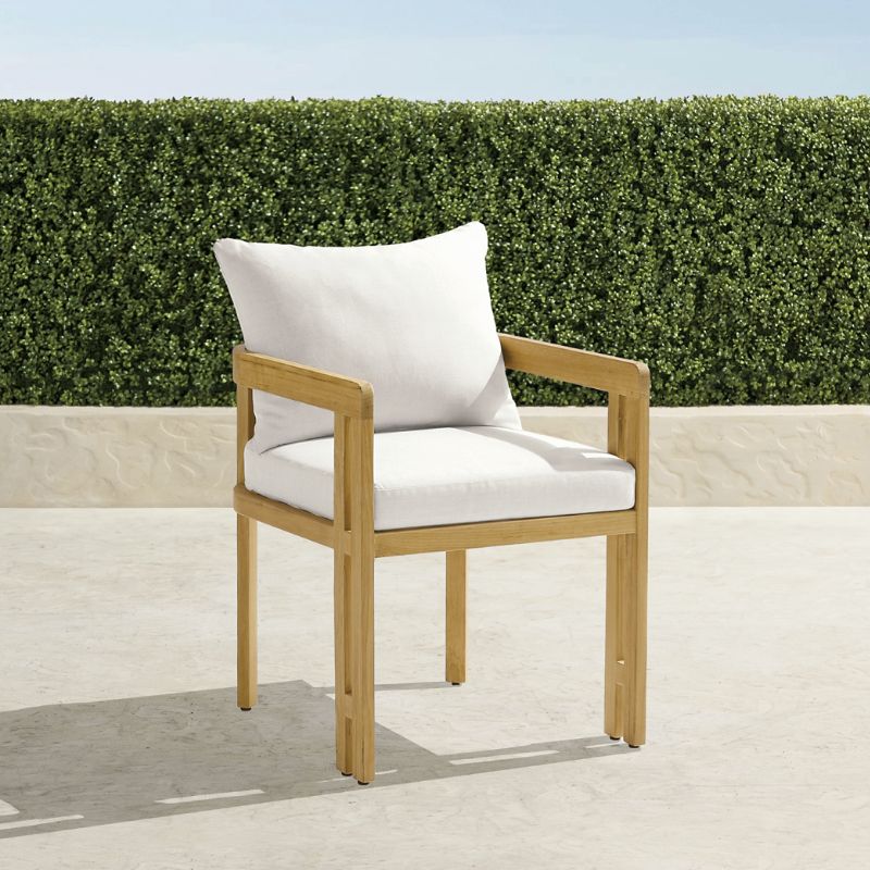 Frontgate Set Of 2 Porticello Dining Chairs With Cushions In Natural Teak