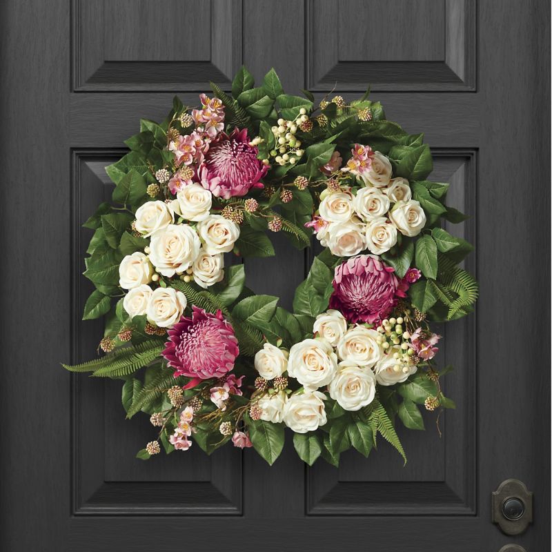Frontgate Arden Protea And Apple Blossom Wreath