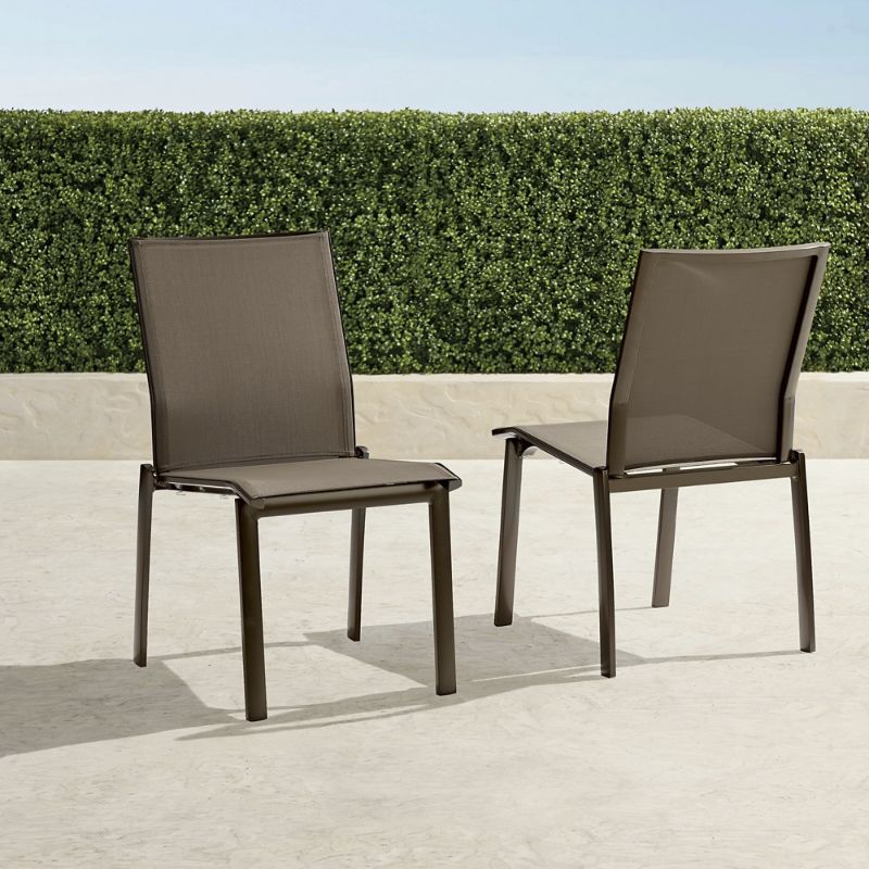 Frontgate Set Of 2 Newport Dining Side Chair In Aluminum
