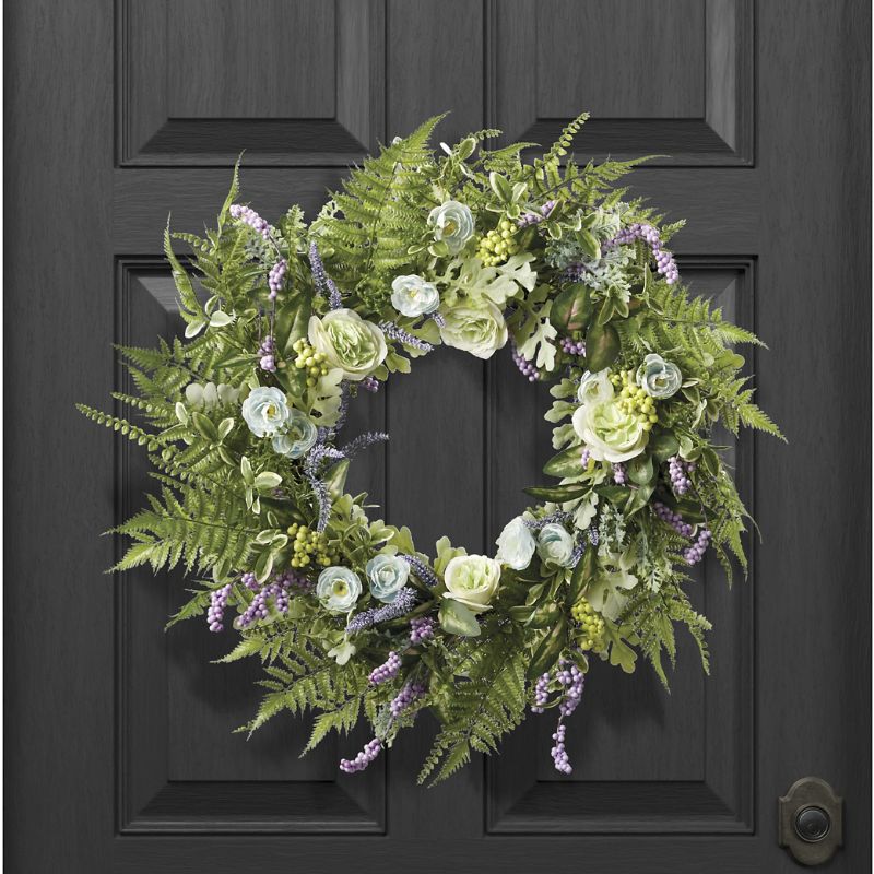 FRONTGATE WILD ROSE AND MIXED BERRY WREATH 