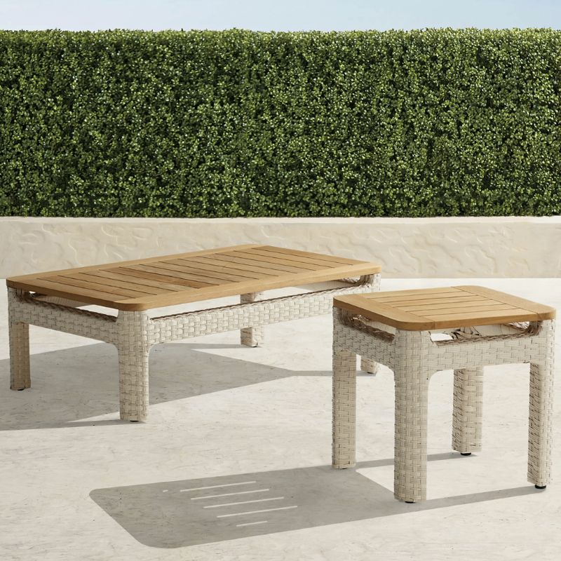FRONTGATE ASHBY TABLES IN SHELL WICKER 
