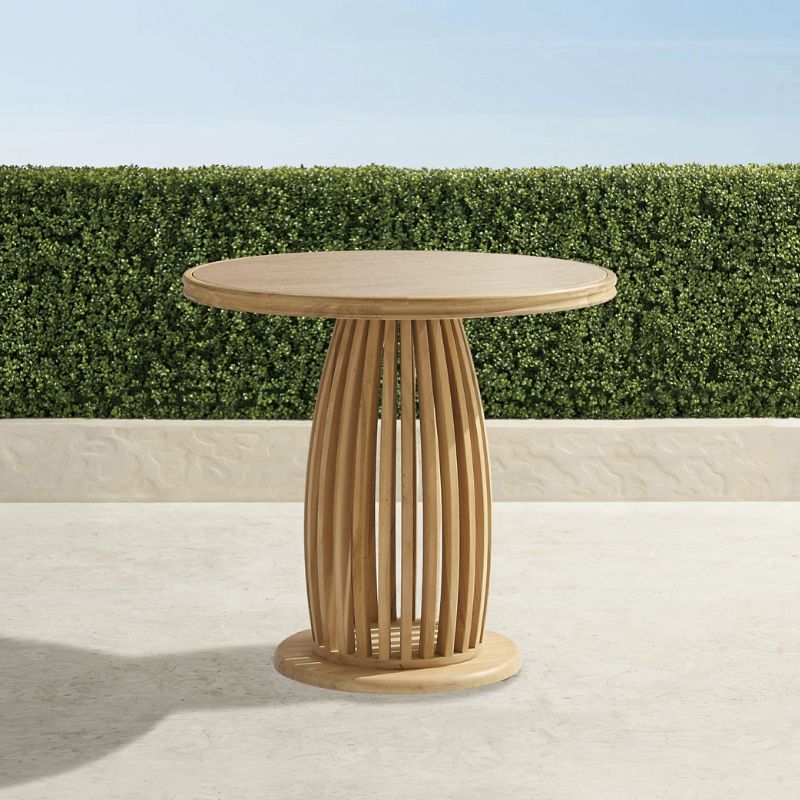 Frontgate Bari Bistro Table In Natural Teak