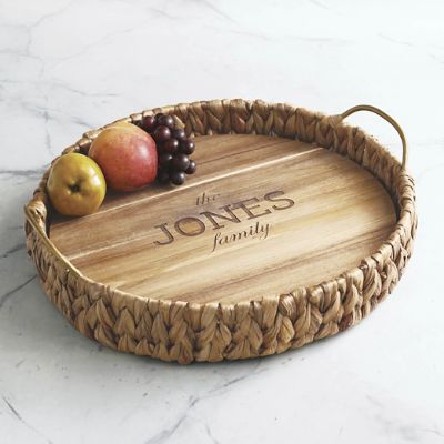 Sabine Round Tray with Wood Liner