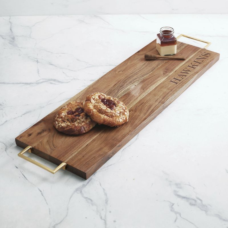 FRONTGATE SENNA SERVING BOARD WITH GOLD HANDLES 