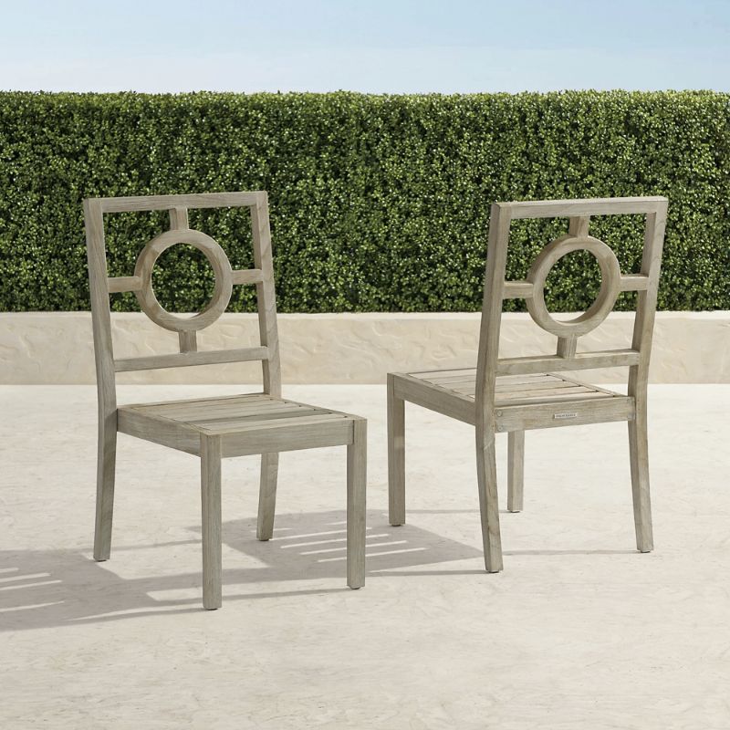 Frontgate Set Of 2 Winhill Dining Side Chairs In Weathered Teak