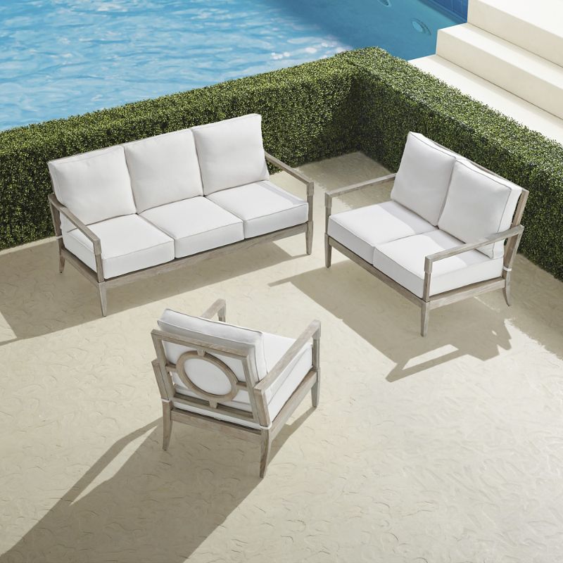 Frontgate Winhill 3-pc. Sofa Set In Weathered Teak
