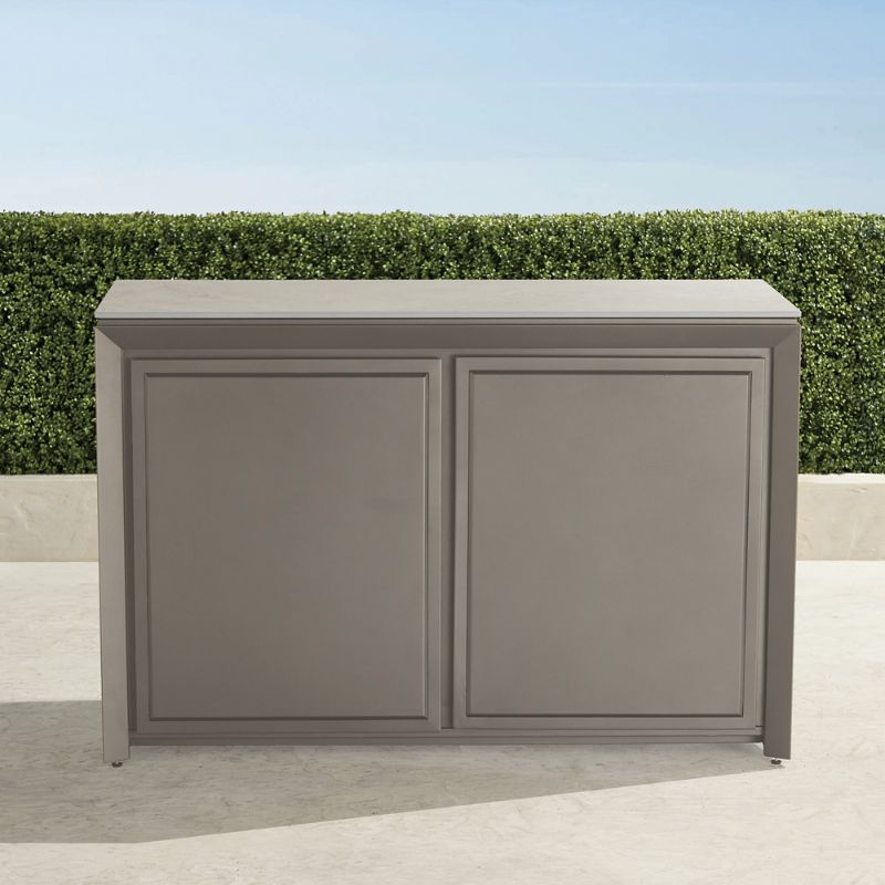 Frontgate Newport Two Door Cabinet In Champagne Silver Aluminum