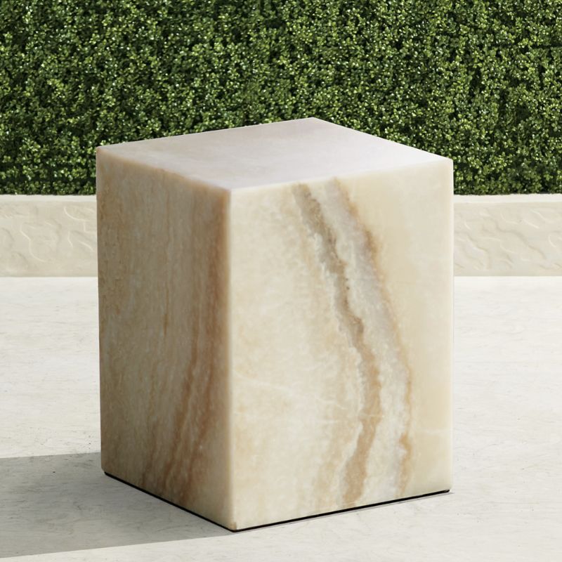 Frontgate Onyx Stone Accent Table
