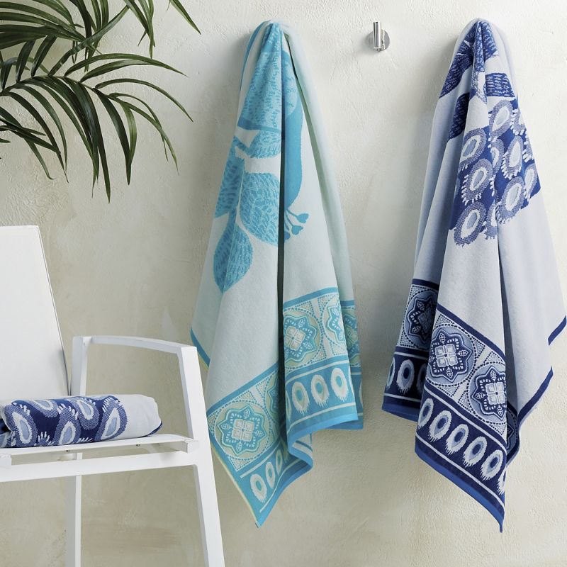 Frontgate Azura Peacock Beach Towel In Blue