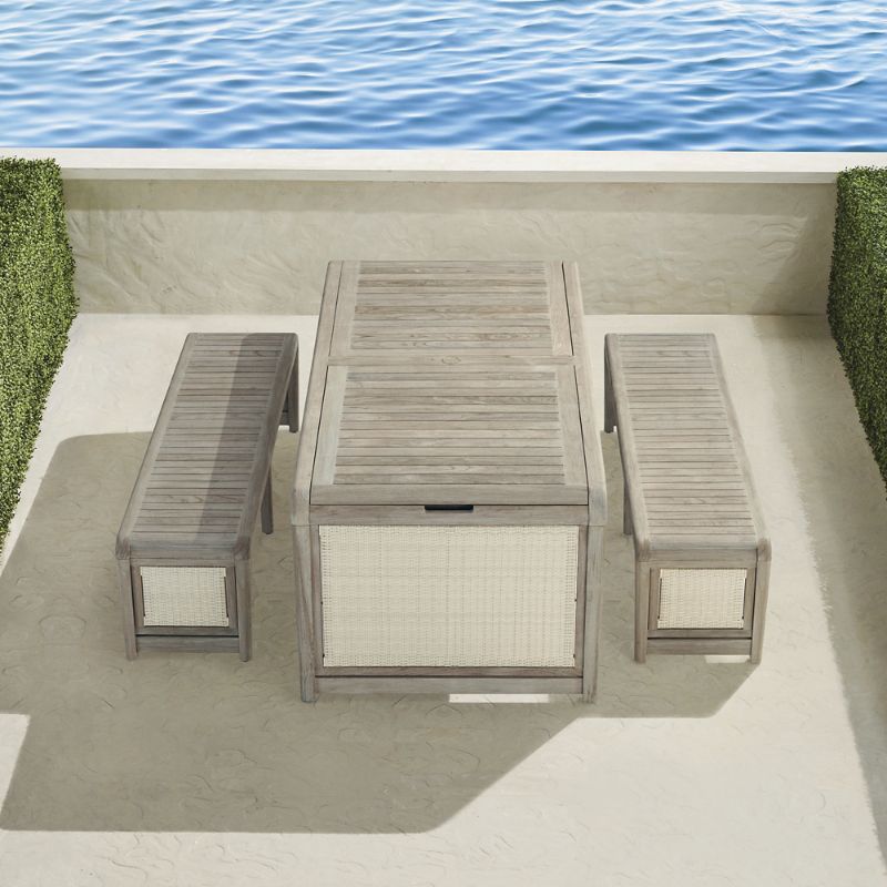 FRONTGATE PALMETTO 3-PC. DINING SET IN WEATHERED TEAK 