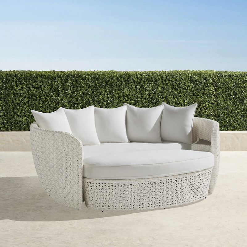 Frontgate Daybreak Daybed With Cushions In Pearl Wicker