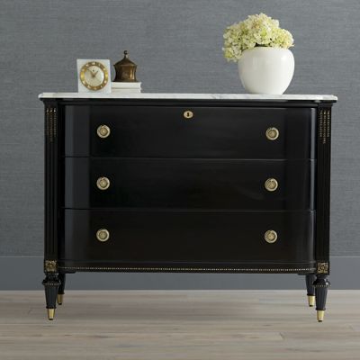 Regency Bow Front 3-Drawer Chest