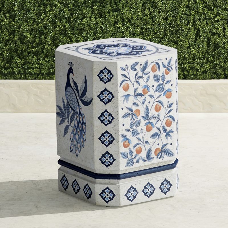 Frontgate Azura Handpainted Accent Stool