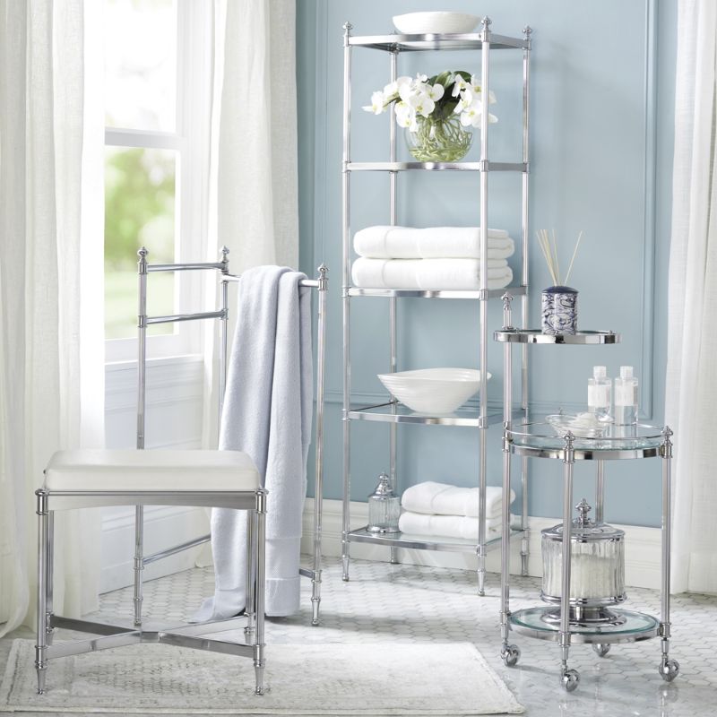 Frontgate Bath Storage Collection In Chrome In Gray