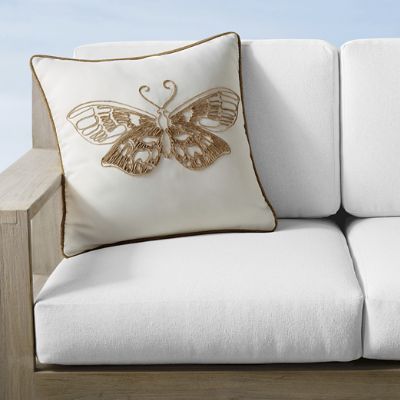 New York Botanical Garden Stitched Butterfly Indoor/Outdoor Pillow Cover