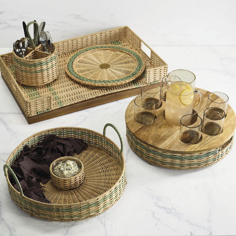 FRONTGATE SET OF 4 ROWAN WOVEN COLLECTION 