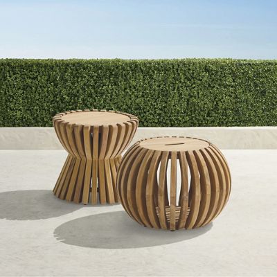 Havana and Cabrera Teak Accent Stools, Set of Two