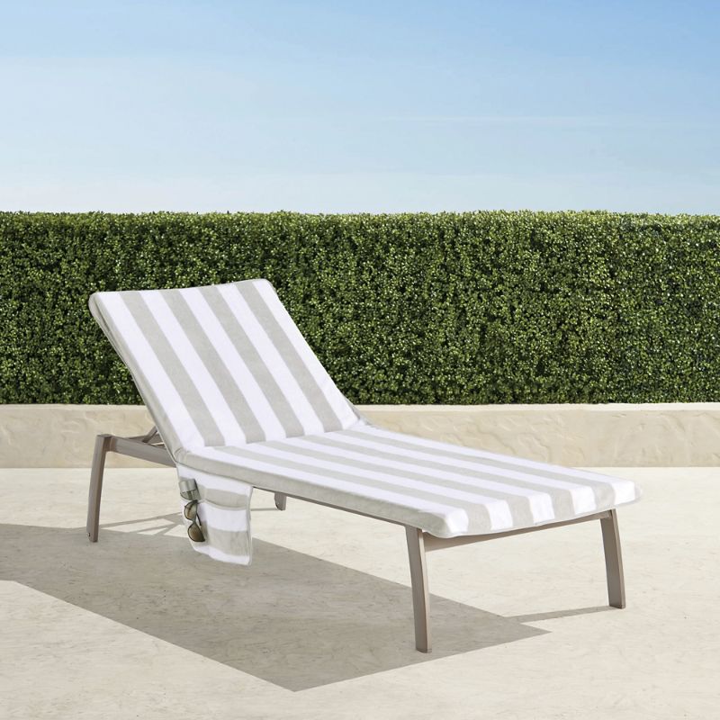 Frontgate Cabana Stripe Chaise Cover In Fog