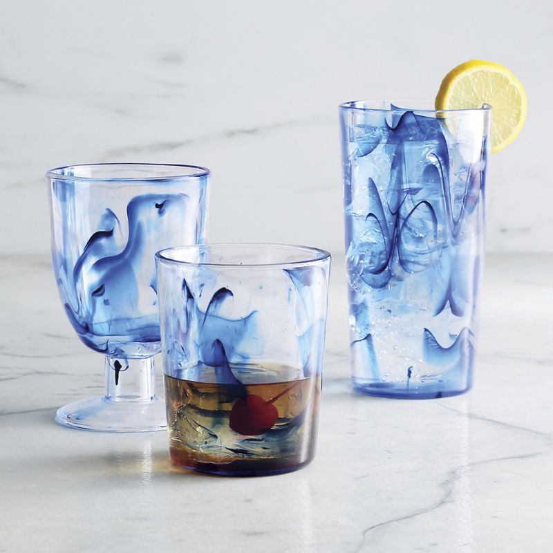 Frontgate Set Of 6 Aegean Swirl Acrylic Drinkware