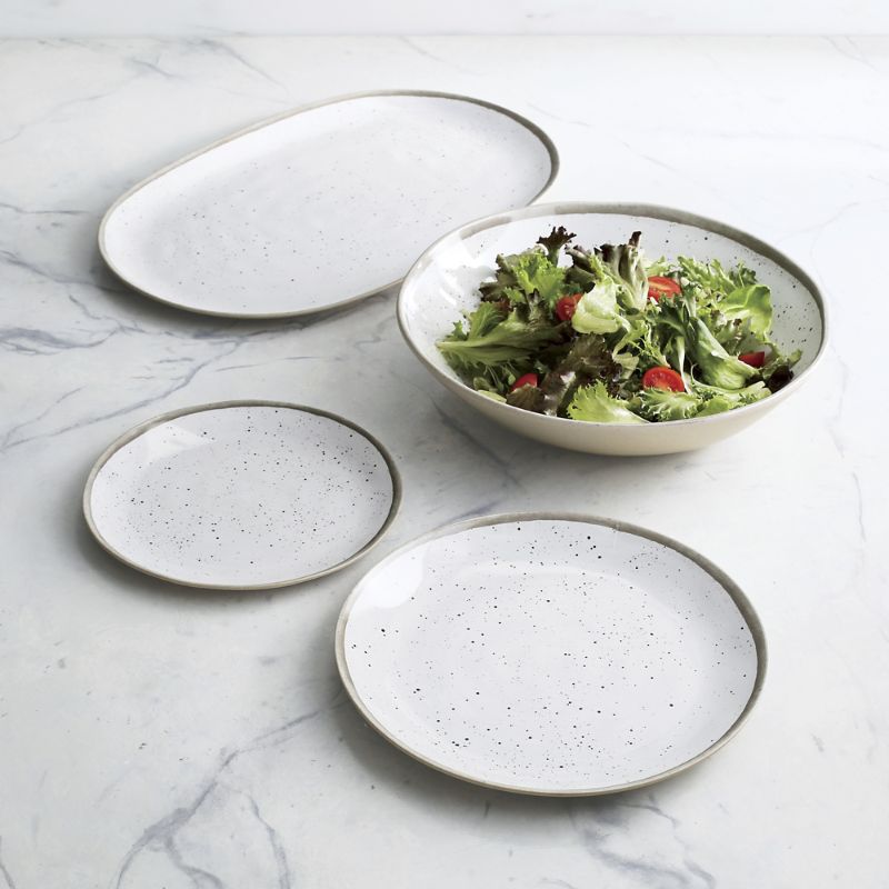 Frontgate Set Of 6 Retreat Pottery Bamboo Melamine Dinnerware