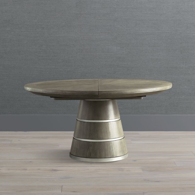 Frontgate Aniston Expandable Round Table In Gray Oak