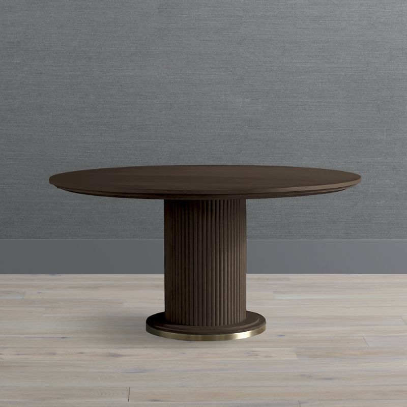 Frontgate Harrison Round Dining Table In Emperador,cocoa