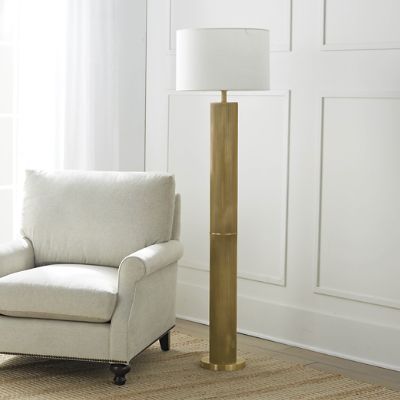 Calloway Ribbed Brass Floor Lamp