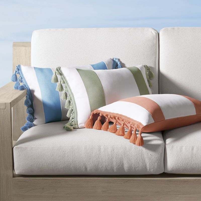 Frontgate Carroway Outdoor Pillow Cover In Seasalt