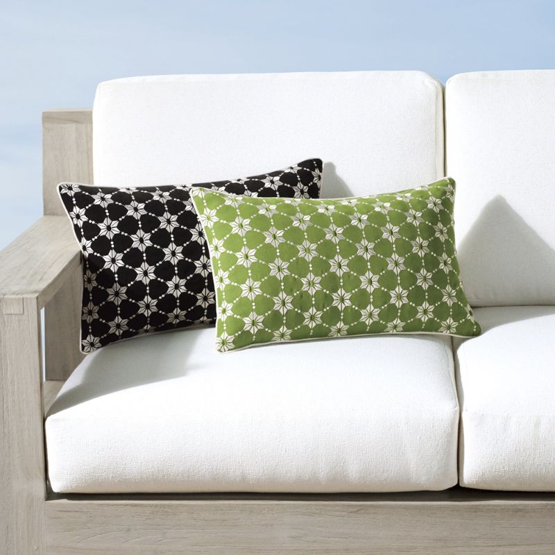 Frontgate Frank Lloyd Wright Floral Indoor/outdoor Pillow In Green