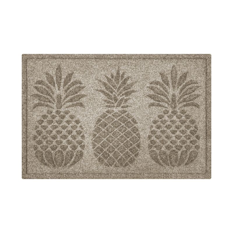 Frontgate Water & Dirt Shield  Pineapple Trio Door Mat In Medium Gray