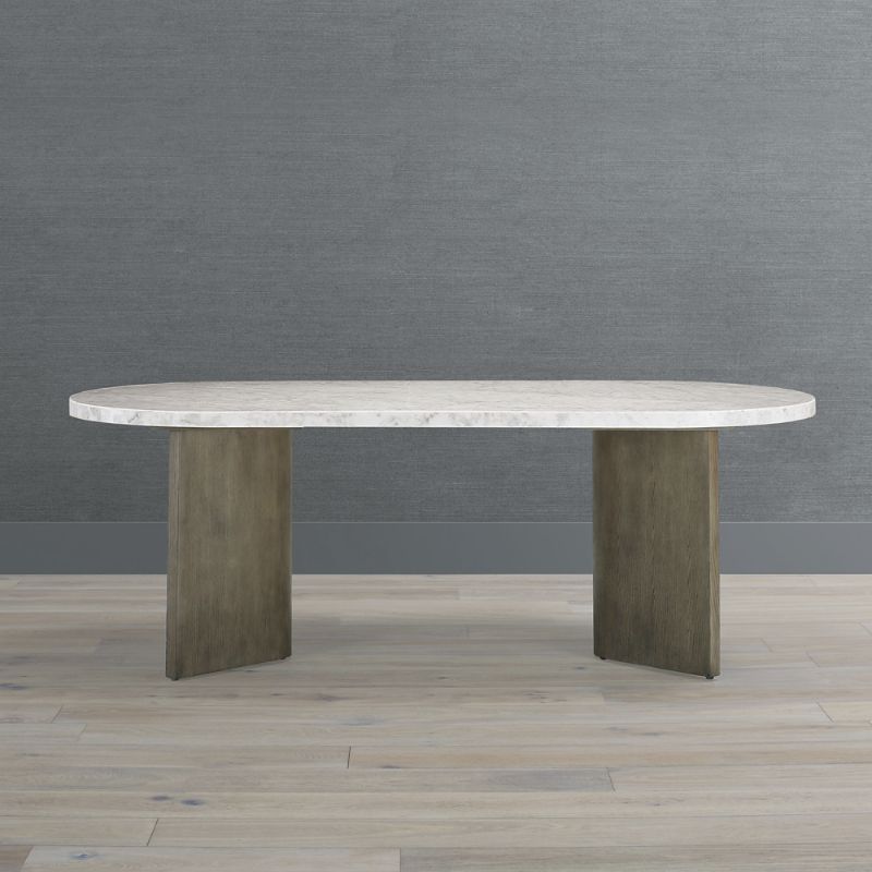 Frontgate Oslo Dining Table In Silver Travertine